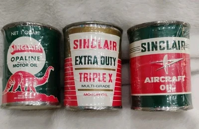 Sinclair Oil Can Bank Lot, Extra Duty Triple X, Aircraft Oil, Opaline - Image 1 of 4