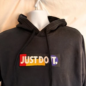 Nike Just Do It Fleece Pullover Hoodie Mens Size L Classic Sweatshirt Active - Picture 1 of 9
