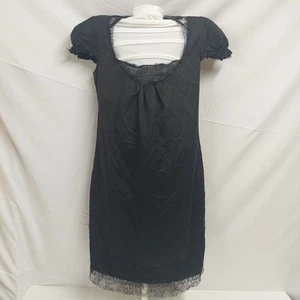 ERMANNO SCERVINO Damen Kleid Spitze gefüttert schwarz Baumwolle Seide BOHO 26/40 - Bild 1 von 24