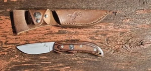 Colt CT17 Fixed Blade Knife w/Original Leather Sheath & Wood Handle - Picture 1 of 2