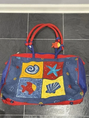 Sun n Sand Canvas Atlantis Paradise Island Large Beach Tote Bag, Fish 20x 14 - Image 1 of 4