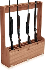 Gun Rack Wooden Standing Floor Gun Display Storage Rifle Gun Garage Safe Hunting - Picture 1 of 7