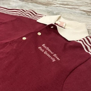 VTG Southwest Texas State SWT Polo Shirt Sz M Texas State Bobcats - Picture 1 of 6
