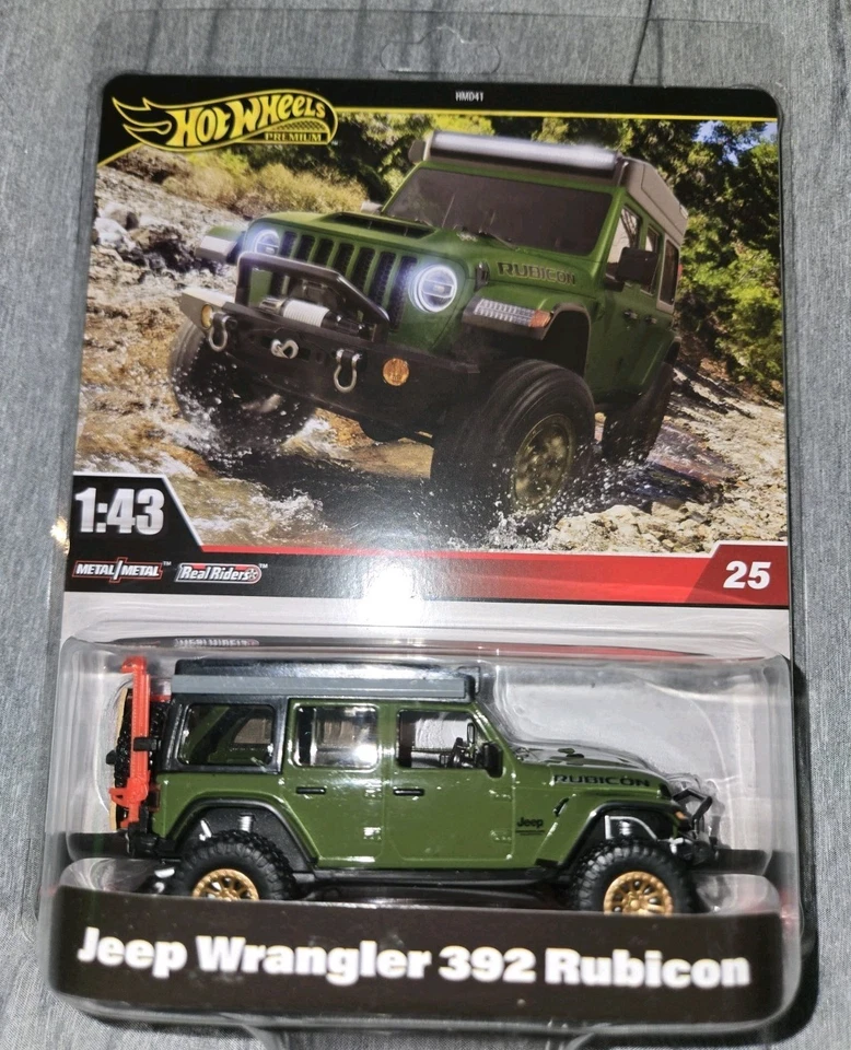 1 43 Hot Wheels Premium 2025 Real Riders HWT19 Jeep Wrangler 392 Rubicon Green