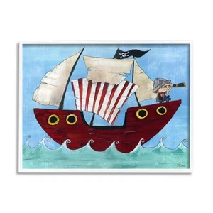 Pirate Ship At Sea Framed Wall Art - Picture 1 of 2