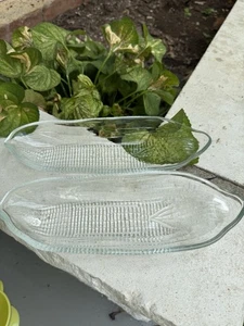Vintage Maiskolben Geschirr Klarglas Teller Halter 2er Set - Bild 1 von 6