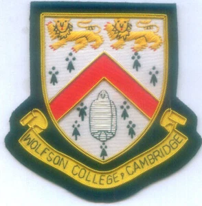 UK Wolfson College School Reunion Crest Arms Seal Patch Alumni ED Hall Cambridge - Picture 1 of 1