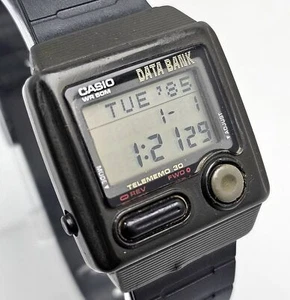 CASIO DATA BANK DB-33W TELEMEMO 30 ALARM CHRONOGRAPH 871 VINTAGE MEN’S WATCH - Picture 1 of 8