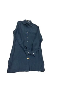 Raphael Positano Linen Italy Button Shirt Dress Tunic Career Preppy Teacher Sz S - Picture 1 of 9