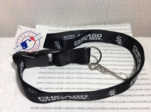 CORDÓN CHICAGO BLANCO SOX Nuevo con etiqueta Negro/Blanco Tela MLB con Soporte de Metal - Imagen 1 de 2