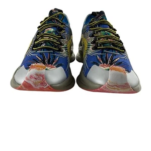 Gucci Herren Run Blumenmuster Turnschuhe ineinandergreifend G orange Monogramm blau Multi Gr. 8 - Bild 1 von 12