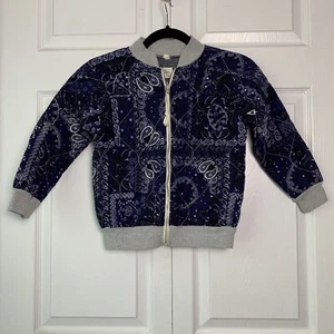 Nico Nico Modern Organics Kid’s Quilted Bomber Jacket Zip Up Blue Grey Sz 6y - Picture 1 of 11