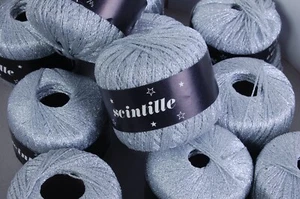 Lotto 12 gomitoli Scintille argento filo metallico e cupro 25 grammi cad - Foto 1 di 10