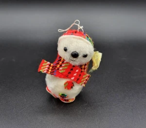 Vintage Made in Japan Foam Snowman Christmas Tree Ornament 3.5" Mid-Century - Picture 1 of 8
