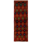 Used Afghan Long Hallway Multi-Color Baluchi Runner Wool Rug 2'6"X8'8" Ft W16730