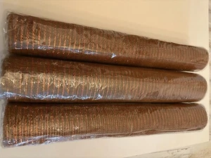 Lot of 3 Deco Poly Mesh Brown with Metallic Orange 21" X 30ft - Picture 1 of 5