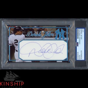 Derek Jeter signed Cut 3x5 Custom Card PSA DNA Slab Yankees Baseball Auto C3824 - Picture 1 of 2