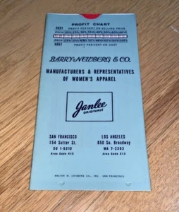 Abbigliamento donna vintage BARRY-NEWBERG JANLEE - Slide Rule Style PROFIT CHART - Foto 1 di 6