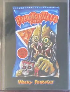 2018 Topps Wacky Packages Sci-Fi Black SP Predator Predatortilla #7 Of 30 - Picture 1 of 2