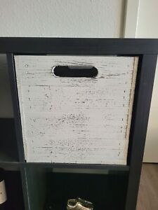 Caja de Madera Vintage Blanco Caja Del Estante Adecuado Para para Ikea Kallax Y