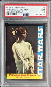 1977 Wonder Bread Star Wars - Princess Leia Organa #3 Graded Card - PSA 7 NM