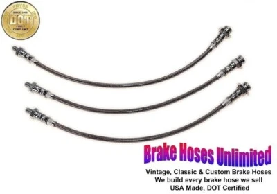 STAINLESS BRAKE HOSE SET Willys Pickup, 2WD, 4x4, 3/4 & 1 Ton, 1950 1951 - Image 1 of 3