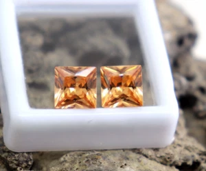 4ct 7mm 2 pieza(s) circón natural corte cuadrado circón certificado para hacer joyas - Imagen 1 de 8