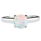 100Ct Round Cut Aa Grade Natural Australian Opal Solitaire Ring In 14Kt Gold