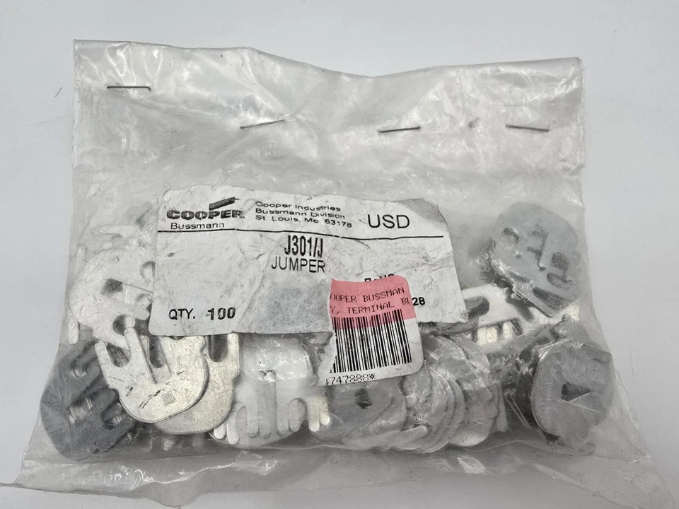 Qty 100 New Bussmann J301/J - Jumper Terminal Block Cooper J301 - ( Eaton ) - Image 1 of 4