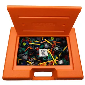 Knex Orange Plastic Case Storage 16" x 12" x 4" K'nex Starter Kit w/Parts Pieces - Picture 1 of 5