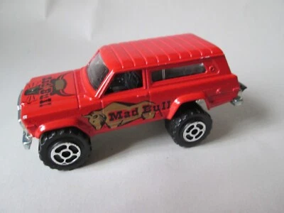 Majorette 4x4 Jeep Cherokee Mad Bull Red Truck #236 France 1/64 - Image 1 of 4