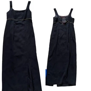 Vintage Kleid CDC Abend Caren Desiree schwarz Kristall langes Kleid 10 Maxi - Bild 1 von 10