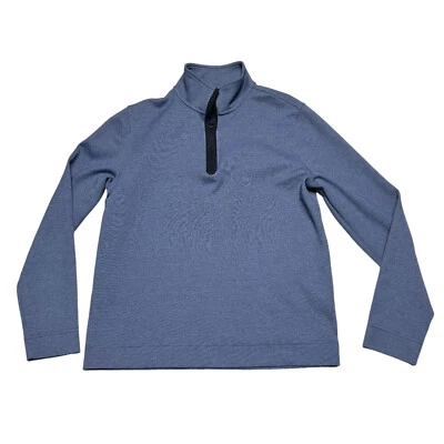Sudadera Pullover Banana Republic 1/4 Cremallera Para Hombre Mediana Azul Marino Rayas Foto 1 de 4