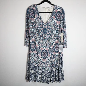 Eliza J Paisley Patterned Jersey Knit Dress 12 A Line Party Cocktail Vacation - Picture 1 of 9