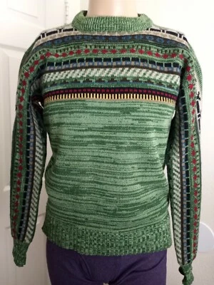 SUÉTER VINTAGE PARA HOMBRE SIGALLO VERDE, NEGRO, CREMA, AZUL, ROJO, BRONCEADO, BLANCO MEDIANO Foto 1 de 4