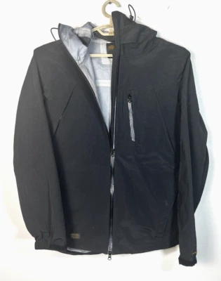 Impermeable con capucha 10.DEEP grande de nailon negro con cremallera completa para hombre Foto 1 de 4