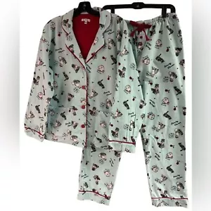 PJ Salvage Blue Cat Beauty Queen Flanell Pyjama Größe M - Bild 1 von 6
