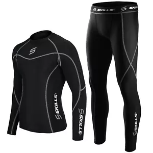 Men's Compression Armor Base layer Top Skin Fit Shirt + Leggings / Pants set - Picture 1 of 21