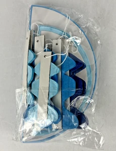 Paper Fans Party Decorations 12pcs Blue NEW - Picture 1 of 5