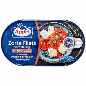 Appel Heringsfilets Zarte Filets vom Hering in Pfeffer-Creme (200g Dose) - Bild 1 von 2