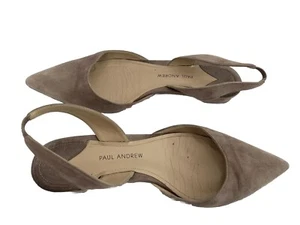 Diseñador PAUL ANDREW Beige gamuza plana cabestrillo trasero zapatos bailarina planos 36 Reino Unido 3 - Imagen 1 de 14