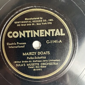 10" 78 RPM-Sula's Musette Orchestra-Mairzy Doats/Honeybunch/Continental C-1141 - Imagen 1 de 4