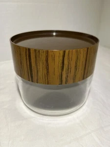 Pyrex Store N See Twist Off  Canister Faux Wood Lid Vintage Mid Century 4 inches - Picture 1 of 14