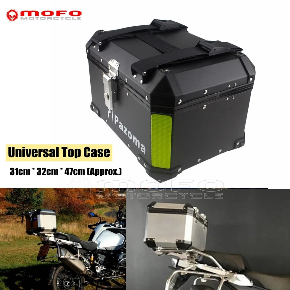 Maleta rígida de aluminio impermeable 45L negra para BMW R1200GS ADV motocicleta Foto 1 de 4