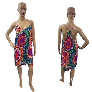 Newbury Kustom Women’s Size Large Sleeveless V Neck Floral Shift Dress - Picture 1 of 6