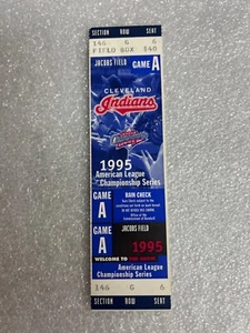 Cleveland Indians 1995 ALCS Game 3 Jacobs Field Game A Full Ticket Stub Seattle - Bild 1 von 2