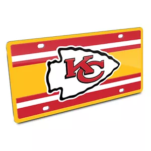 NFL Kansas City Chiefs Super-Stripe Style Auto License Plate by Stockdale - Bild 1 von 2