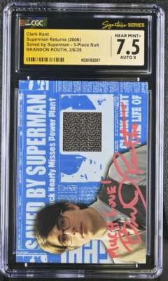 Superman Returns Memorabilia Card Suit SS CGC 7.5 Auto Routh Costume - Image 1 of 2