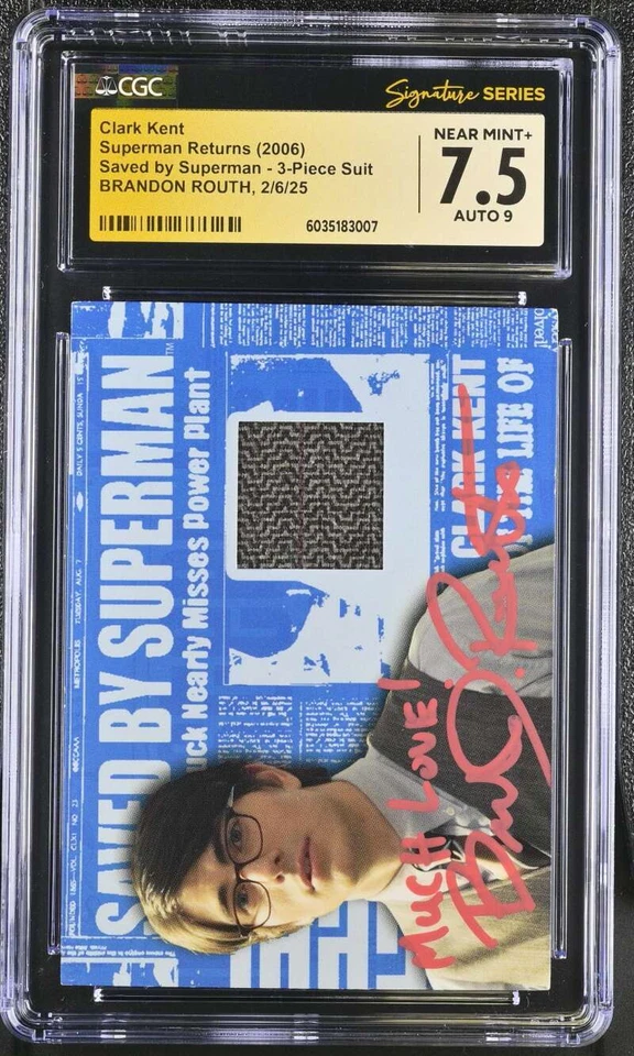 Superman Returns Memorabilia Card Suit SS CGC 7.5 Auto Routh Costume - Image 1 of 2