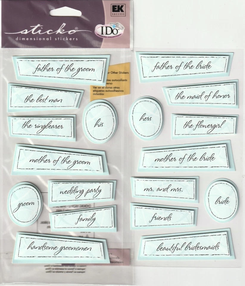 RARO! Pegatinas 3D Jolee's BODA FIESTA SUBTÍTULO ESTILO 66448 ¡Envío rápido GRATIS! Foto 1 de 1